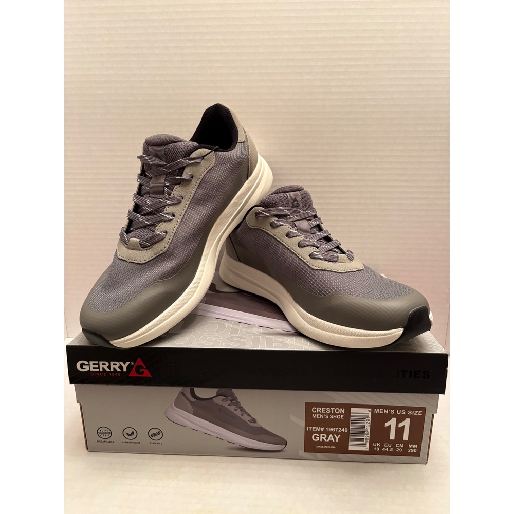 Gerry Creston Mens Gray Athletic Walking Sneakers Shoes 1967240 Size 11
